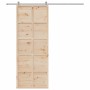 Puerta de granero madera maciza de pino 80x208 cm de , Puertas - Ref: Foro24-850644, Precio: 100,27 €, Descuento: %