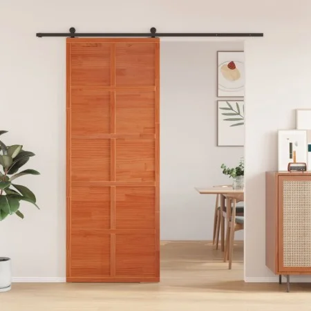 Massive Holztür aus Kiefer in Honigbraun für Scheunentor, 80x208 cm. von , Türen - Ref: Foro24-850646, Preis: 97,59 €, Rabatt: %