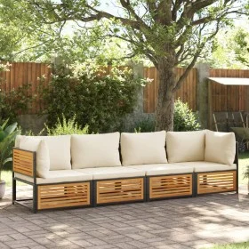 Set sofás de jardín con cojines 4 pzas madera maciza de acacia by , Garden sets - Ref: Foro24-3214918, Price: 516,52 €, Disco...