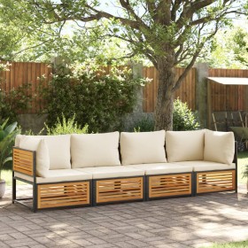 Set sofás de jardín con cojines 4 pzas madera maciza de acacia by , Garden sets - Ref: Foro24-3214918, Price: 525,55 €, Disco...