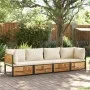 Set sofás de jardín con cojines 4 pzas madera maciza de acacia by , Garden sets - Ref: Foro24-3214918, Price: 516,52 €, Disco...