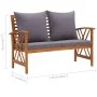 Banco de jardín con cojines 119 cm madera maciza de acacia de vidaXL, Bancos de jardín - Ref: Foro24-310271, Precio: 192,83 €...