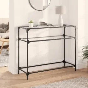 Mesa consola superficie vidrio transparente acero 98x35x81 cm by , console tables - Ref: Foro24-846026, Price: 51,65 €, Disco...