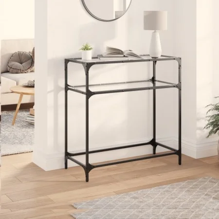 Mesa consola superficie vidrio transparente acero 80x35x81 cm by , console tables - Ref: Foro24-846024, Price: 47,92 €, Disco...