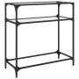 Mesa consola superficie vidrio transparente acero 80x35x81 cm by , console tables - Ref: Foro24-846024, Price: 47,92 €, Disco...