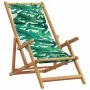Faltbare Strandstühle, 2 Stück, Stoff aus massivem Holz mit Blattmuster. von , Gartenstühle - Ref: Foro24-3214489, Preis: 148...