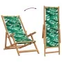 Faltbare Strandstühle, 2 Stück, Stoff aus massivem Holz mit Blattmuster. von , Gartenstühle - Ref: Foro24-3214489, Preis: 148...