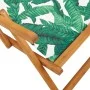 Faltbare Strandstühle, 2 Stück, Stoff aus massivem Holz mit Blattmuster. von , Gartenstühle - Ref: Foro24-3214489, Preis: 148...