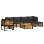 Gartensofa-Set mit 7-teiligen massiven Akazienholz-Kissen. von , Gartensets - Ref: Foro24-3214882, Preis: 928,11 €, Rabatt: %