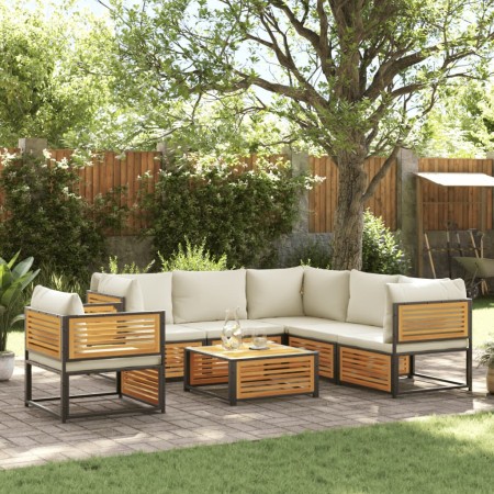 Set de sofás de jardín con cojines 7 pzas madera maciza acacia by , Garden sets - Ref: Foro24-3214913, Price: 951,96 €, Disco...