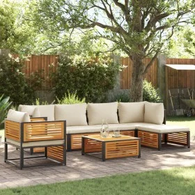 Set de sofás de jardín con cojines 7 pzas madera maciza acacia von , Gartensets - Ref: Foro24-3214911, Preis: 906,90 €, Rabat...