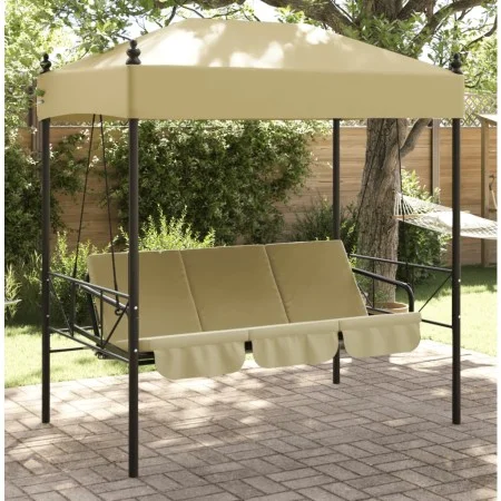Banco columpio de jardín con toldo acero arena by , Garden rockers - Ref: Foro24-4008899, Price: 234,45 €, Discount: %