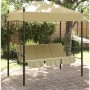 Garten-Schaukelbank mit Sonnendach aus sandfarbenem Stahl von , Gartenwippen - Ref: Foro24-4008899, Preis: 240,66 €, Rabatt: %