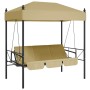 Garten-Schaukelbank mit Sonnendach aus sandfarbenem Stahl von , Gartenwippen - Ref: Foro24-4008899, Preis: 240,66 €, Rabatt: %
