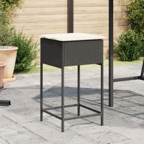 Taburetes de cocina con cojines 2 uds ratán sintético negro by , Garden chairs - Ref: Foro24-368317, Price: 106,58 €, Discoun...