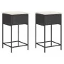 Küchenhocker mit 2 Stück schwarzen Kunststoff-Rattan-Kissen. von , Gartenstühle - Ref: Foro24-368317, Preis: 106,58 €, Rabatt: %