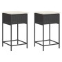 Küchenhocker mit 2 Stück schwarzen Kunststoff-Rattan-Kissen. von , Gartenstühle - Ref: Foro24-368317, Preis: 103,89 €, Rabatt: %