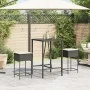 Küchenhocker mit 2 Stück schwarzen Kunststoff-Rattan-Kissen. von , Gartenstühle - Ref: Foro24-368317, Preis: 106,58 €, Rabatt: %
