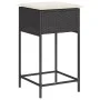 Küchenhocker mit 2 Stück schwarzen Kunststoff-Rattan-Kissen. von , Gartenstühle - Ref: Foro24-368317, Preis: 106,58 €, Rabatt: %