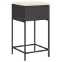 Küchenhocker mit 2 Stück schwarzen Kunststoff-Rattan-Kissen. von , Gartenstühle - Ref: Foro24-368317, Preis: 103,89 €, Rabatt: %