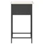 Küchenhocker mit 2 Stück schwarzen Kunststoff-Rattan-Kissen. von , Gartenstühle - Ref: Foro24-368317, Preis: 106,58 €, Rabatt: %