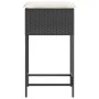 Küchenhocker mit 2 Stück schwarzen Kunststoff-Rattan-Kissen. von , Gartenstühle - Ref: Foro24-368317, Preis: 106,58 €, Rabatt: %