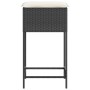 Küchenhocker mit 2 Stück schwarzen Kunststoff-Rattan-Kissen. von , Gartenstühle - Ref: Foro24-368317, Preis: 103,89 €, Rabatt: %