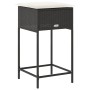 Küchenhocker mit 2 Stück schwarzen Kunststoff-Rattan-Kissen. von , Gartenstühle - Ref: Foro24-368317, Preis: 103,89 €, Rabatt: %