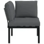 Banco de jardín con cojines aluminio negro by , garden benches - Ref: Foro24-4008569, Price: 186,16 €, Discount: %