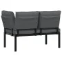 Banco de jardín con cojines aluminio negro by , garden benches - Ref: Foro24-4008569, Price: 186,16 €, Discount: %