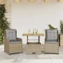 Gartenmöbel-Set 3-teilig aus synthetischem Rattan mit beigen Kissen von , Gartensets - Ref: Foro24-3262771, Preis: 338,33 €, ...
