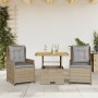 Gartenmöbel-Set 3-teilig aus synthetischem Rattan mit beigen Kissen von , Gartensets - Ref: Foro24-3262771, Preis: 330,43 €, ...