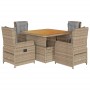 Set comedor de jardín 5 pzas con cojines ratán sintético beige by , Garden sets - Ref: Foro24-3262773, Price: 603,58 €, Disco...