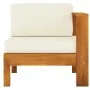 Sofá central con 1 reposabrazos madera de acacia blanca crema von vidaXL, Modulare Sofas für den Außenbereich - Ref: Foro24-3...