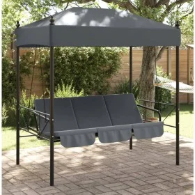 Banco columpio de jardín con toldo acero arena gris oscuro by , Garden rockers - Ref: Foro24-4008901, Price: 238,01 €, Discou...