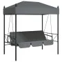 Banco columpio de jardín con toldo acero arena gris oscuro by , Garden rockers - Ref: Foro24-4008901, Price: 238,01 €, Discou...
