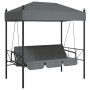 Banco columpio de jardín con toldo acero arena gris oscuro by , Garden rockers - Ref: Foro24-4008901, Price: 267,14 €, Discou...