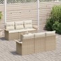 Conjunto de sofá de jardín 7 pcs Beige Poliratán