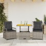 Set comedor de jardín 3 piezas con cojines ratán sintético gris by , Garden sets - Ref: Foro24-3262913, Price: 301,45 €, Disc...