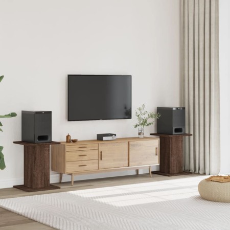 Lautsprecherständer 2 Stück aus braunem Eichenholz 30x30x60 cm von , Lautsprecherständer - Ref: Foro24-852660, Preis: 51,15 €...