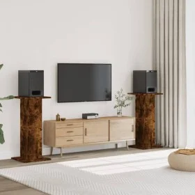 Soportes altavoces 2 uds madera roble ahumado 30x30x95 cm von , Lautsprecherständer - Ref: Foro24-852676, Preis: 72,88 €, Rab...