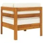 Garden furniture 2 pcs cushions white cream acacia wood by vidaXL, Modular outdoor sofas - Ref: Foro24-310636, Price: 209,02 ...