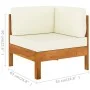 Gartenmöbel 2 Stück Kissen weiß cremefarbenes Akazienholz von vidaXL, Modulare Sofas für den Außenbereich - Ref: Foro24-31063...
