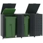 Cobertizo para 3 cubos de basura acero antracita 207x79x117 cm by , Waste container supports - Ref: Foro24-3279983, Price: 61...