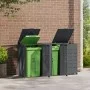 Cobertizo para 3 cubos de basura acero antracita 207x79x117 cm by , Waste container supports - Ref: Foro24-3279983, Price: 61...