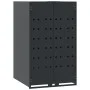 Cobertizo para 3 cubos de basura acero antracita 207x79x117 cm by , Waste container supports - Ref: Foro24-3279983, Price: 61...