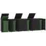 Cobertizo de 6 contenedores de basura acero negro 414x79x117 cm by , Waste container supports - Ref: Foro24-3279981, Price: 1...