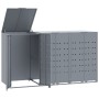 Cobertizo de 3 contenedores de basura acero gris 207x79x117 cm by , Waste container supports - Ref: Foro24-3279988, Price: 53...