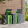 Cobertizo de 3 contenedores de basura acero gris 207x79x117 cm by , Waste container supports - Ref: Foro24-3279988, Price: 53...