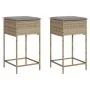 Küchenhocker mit 2 Stück Kunststoff-Rattan-Sitzkissen in Beige. von , Gartenstühle - Ref: Foro24-368320, Preis: 92,41 €, Raba...